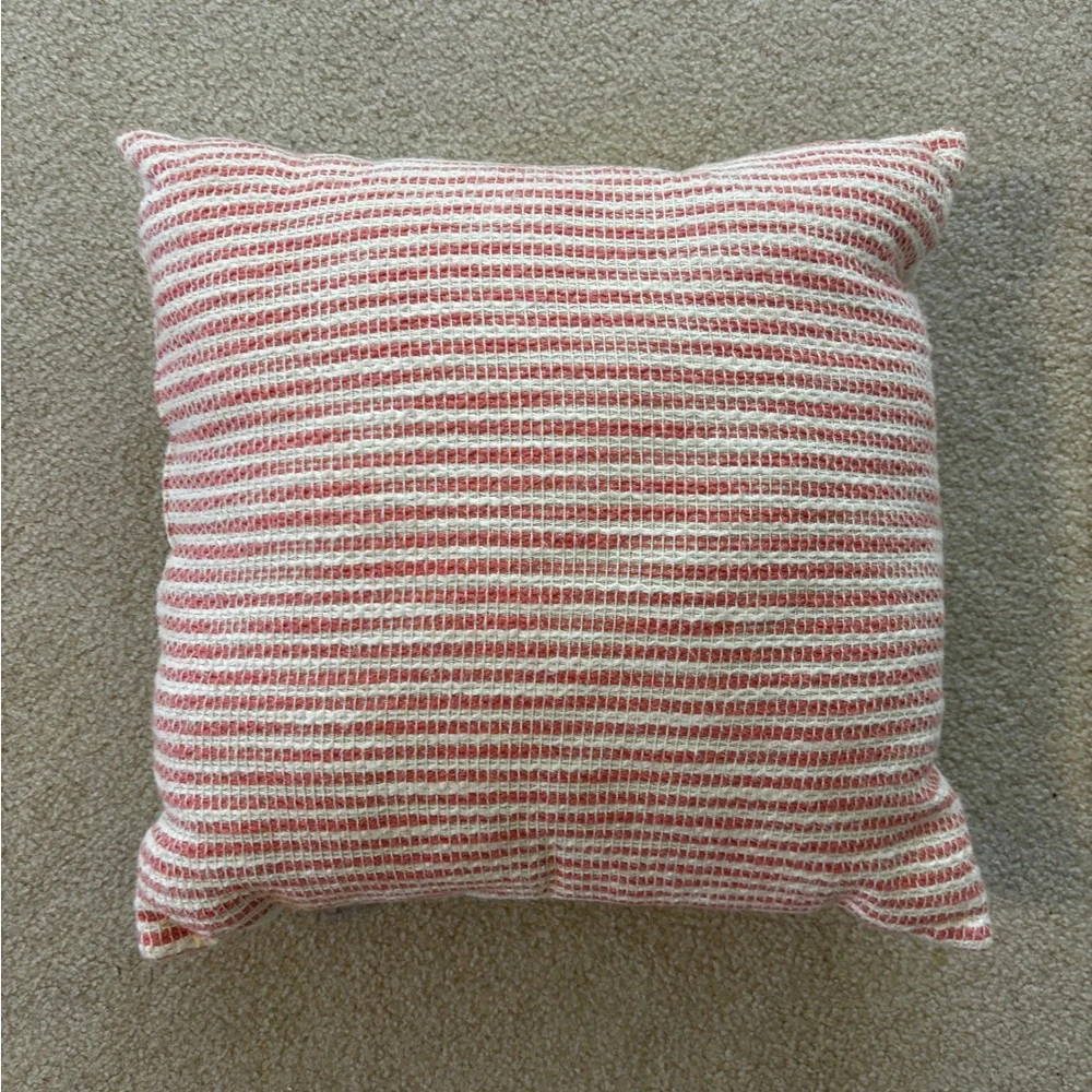 Coral and White Decorative Pillow Set